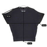 soil 日本製 コットン ワッフル 半袖Ｔシャツ カットソー ブラック レディース ソイル【中古】5-0507S∞