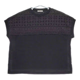 bul bul カットワーク ノースリーブ 刺繍 コットン レース Ｔシャツ カットソー ブラック レディース バルバル【中古】5-0507S∞