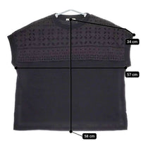bul bul カットワーク ノースリーブ 刺繍 コットン レース Ｔシャツ カットソー ブラック レディース バルバル【中古】5-0507S∞