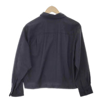 MARGARET HOWELL WASHABLE WOOL 定価50600円 578-4153010 サイズ2 長袖シャツ 24SS ネイビー レディース マーガレットハウエル【中古】4-1031M♪