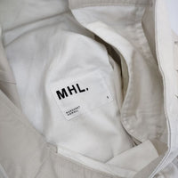 MHL. SOFT DENSE トラウザー 定価27500円 COTTON 595-3240501 パンツ 23AW エクリュ ベージュ レディース エムエイチエル【中古】5-0224G∞