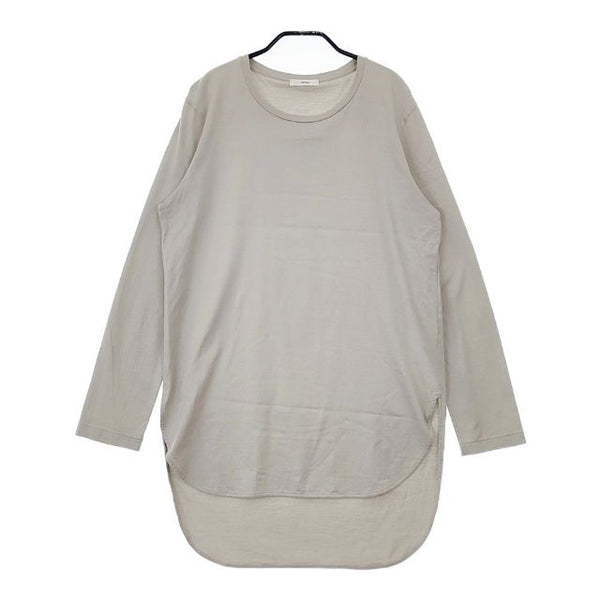 The BaTONe LONGSLEEVE ROUND-HEM コットン 長袖Ｔシャツ カットソー ロンＴ グレー レディース バトン【中古】5-0102M∞