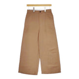 GALERIE VIE リネンキュプラシルク ワイドクロップドパンツ 定価27500円 ストライプ パンツ 22SS ブラウン レディース ギャルリーヴィー【中古】5-0407M∞
