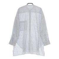GALERIE VIE セルロースブロード スタンドネックシャツ 定価23100円 長袖シャツ ホワイト ブルー レディース ギャルリーヴィー【中古】5-0407M∞