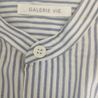 GALERIE VIE セルロースブロード スタンドネックシャツ 定価23100円 長袖シャツ ホワイト ブルー レディース ギャルリーヴィー【中古】5-0407M∞