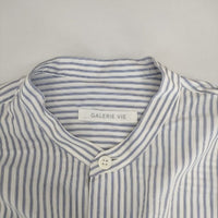 GALERIE VIE セルロースブロード スタンドネックシャツ 定価23100円 長袖シャツ ホワイト ブルー レディース ギャルリーヴィー【中古】5-0407M∞