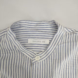 GALERIE VIE セルロースブロード スタンドネックシャツ 定価23100円 長袖シャツ ホワイト ブルー レディース ギャルリーヴィー【中古】5-0407M∞