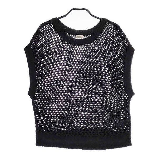 JOURNAL STANDARD L'essage LILY メッシュアミノースリーブ ニット カットソー 定価17600円 ベスト 22SS ブラック レディース ジャーナルスタンダードレサージュ【中古】5-0407S∞