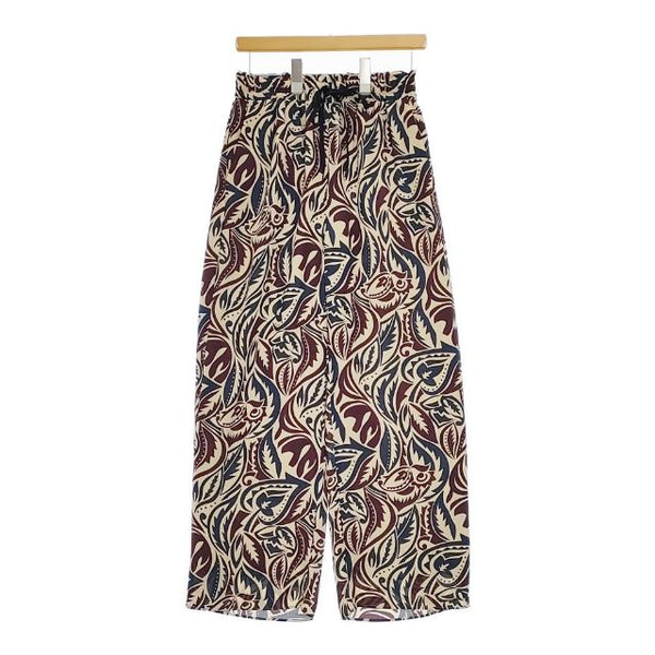 JOURNAL STANDARD L'essage TI LEAF イージーパンツ 定価24200円 総柄  パンツ 23SS ベージュ レディース ジャーナルスタンダードレサージュ【中古】5-0407G∞