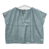 audrey and john wad ネックギャザーフレンチスリーブ プルオーバー ブラウス シャツ グリーン レディース オードリーアンドジョンワッド【中古】5-0407S∞
