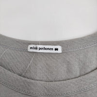 mina perhonen choucho ts8837 サイズ38 フレンチスリーブ ウエストゴム ワンピース ライトグレー レディース ミナペルホネン【中古】5-0608S♪