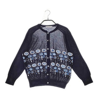mina perhonen path レース刺繍 定価49500円 vs8100 コットン カーディガン ネイビー レディース ミナペルホネン【中古】5-0301M∞