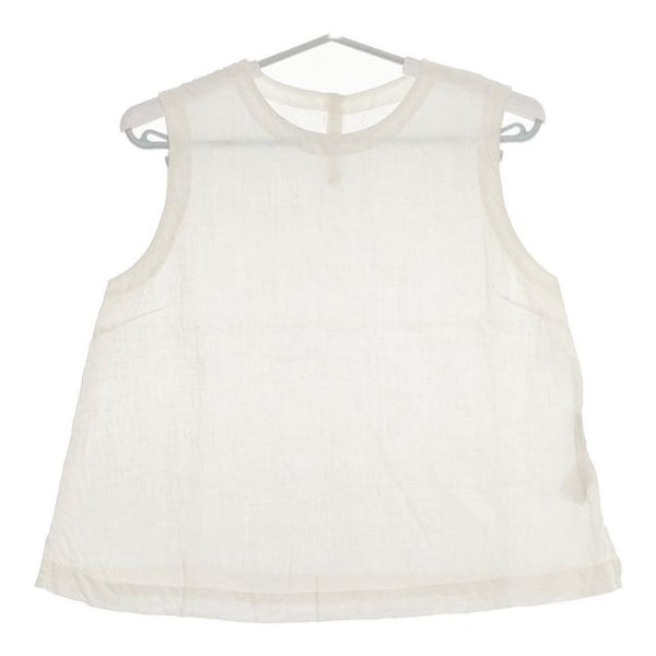 MARGARET HOWELL ノースリーブ リネン 578-8151002 SOFT LINEN NO SLEEVE ブラウス シャツ ホワイト レディース マーガレットハウエル【中古】5-0507S∞