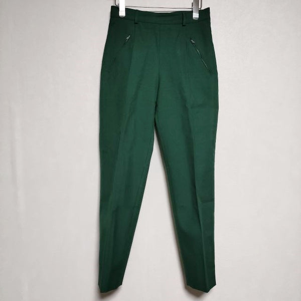 MAISON MARGIELA zip high-waisted trousers ハイウエスト ポリエステルウール パンツ グリーン レディース メゾンマルジェラ【中古】4-1124T∞