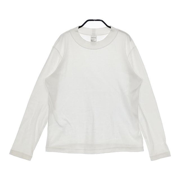 FABRIQUE en planete terre 38 日本製 コットン 長袖Ｔシャツ カットソー ロンＴ ホワイト レディース ファブリケ【中古】5-0407M∞