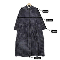 soil 40s POPLIN DOT PRINT REGULAR COLLAR DRESS ドットシャツ ワンピース 24AW ブラック ホワイト レディース ソイル【中古】4-1031M♪