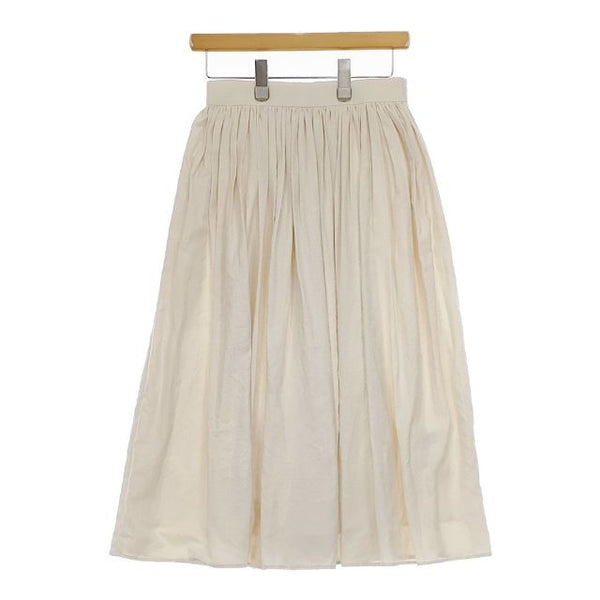 dolly sean ポリエステル 割繊ピーチ ギャザースカート M8639 ロングスカート オフホワイト レディース ドーリーシーン【中古】5-0407M∞
