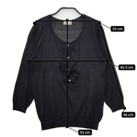 MARGARET HOWELL シルクコットン 578-163203 ハーフボタン プルオーバー ニット ブラック レディース マーガレットハウエル【中古】5-0407M∞