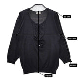 MARGARET HOWELL シルクコットン 578-163203 ハーフボタン プルオーバー ニット ブラック レディース マーガレットハウエル【中古】5-0407M∞