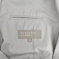 MARGARET HOWELL コットンシルク 578-120108 ブレザー テーラードジャケット グレー レディース マーガレットハウエル【中古】5-0322M∞