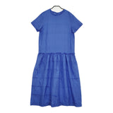 humoresque サンプル品 low waist dress ローウエストドレス シルク KS2101a 38 ワンピース ブルー レディース ユーモレスク【中古】5-0608S♪