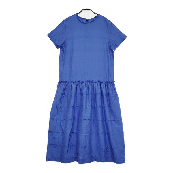 humoresque サンプル品 low waist dress ローウエストドレス シルク KS2101a 38 ワンピース ブルー レディース ユーモレスク【中古】5-0608S♪