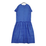 humoresque サンプル品 low waist dress ローウエストドレス シルク KS2101a 38 ワンピース ブルー レディース ユーモレスク【中古】5-0608S♪