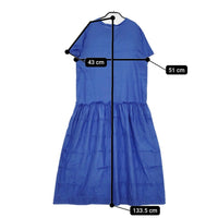 humoresque サンプル品 low waist dress ローウエストドレス シルク KS2101a 38 ワンピース ブルー レディース ユーモレスク【中古】5-0608S♪
