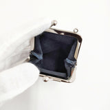 beautiful people 未使用品 がま口 牛革 レザー ポーチ ブラック レディース ビューティフルピープル【中古】4-1219G◎