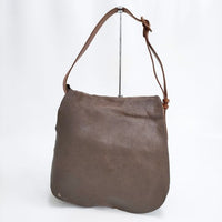 HENRY CUIR フラップ レザー CANE刺繍 トートバッグ ショルダーバッグ ブラウン レディース アンリークイール【中古】5-0308G∞
