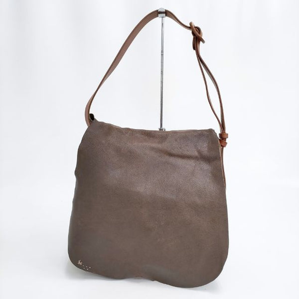 HENRY CUIR フラップ レザー CANE刺繍 トートバッグ ショルダーバッグ ブラウン レディース アンリークイール【中古】5-0308G∞