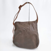HENRY CUIR フラップ レザー CANE刺繍 トートバッグ ショルダーバッグ ブラウン レディース アンリークイール【中古】5-0308G∞