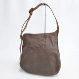 HENRY CUIR フラップ レザー CANE刺繍 トートバッグ ショルダーバッグ ブラウン レディース アンリークイール【中古】5-0308G∞