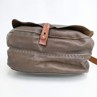 HENRY CUIR フラップ レザー CANE刺繍 トートバッグ ショルダーバッグ ブラウン レディース アンリークイール【中古】5-0308G∞