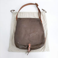 HENRY CUIR フラップ レザー CANE刺繍 トートバッグ ショルダーバッグ ブラウン レディース アンリークイール【中古】5-0308G∞