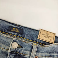 POLO RALPH LAUREN 新品 プリント ペイント ジーンズ サイズ16 SULLIVAN SLIM デニムパンツ ブルー レディース ポロ・ラルフローレン【中古】5-0303G∞