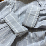 MARGARET HOWELL SUPERFINE COTTON STRIPE 定価31900円 578-3153011 サイズ2 長袖シャツ 22AW ライトブルー レディース マーガレットハウエル【中古】4-1209M△