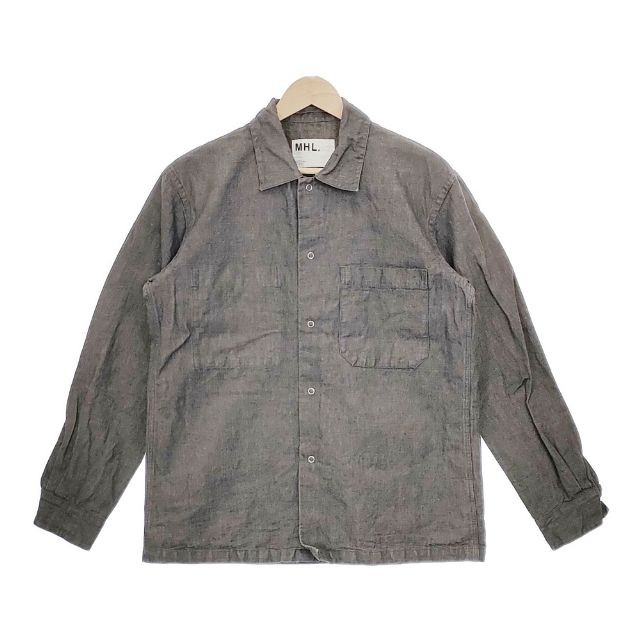 MHL. 596-2250505 LIGHT COTTON CHINO コットン L 長袖シャツ 2022 ブラック メンズ エムエイチエル
