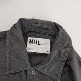 MHL. 596-8250502 COTTON LINEN CHAMBRAY SHIRT 長袖シャツ グレー メンズ エムエイチエル【中古】5-0104M∞