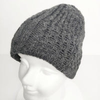 mature ha slant cutting knit cap aran2 lamb 定価9500円 MK-2135 ニット帽 ニットキャップ グレー レディース マチュアーハ【中古】4-1221A∞