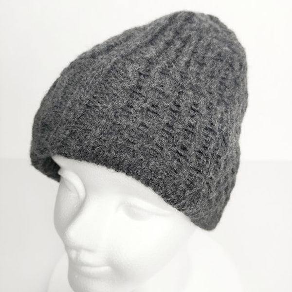 mature ha slant cutting knit cap aran2 lamb 定価9500円 MK-2135 ニット帽 ニットキャップ グレー レディース マチュアーハ【中古】4-1221A∞