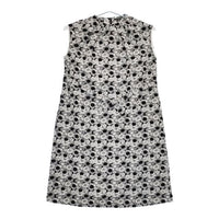 R&D.M.Co- JACQUARD DAISY NO SLEEVE DRESS ベルト付き ノースリーブドレス ジャガードデイジー  ワンピース ブラック ホワイト レディース オールドマンズテーラー【中古】5-0505S∞