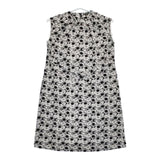 R&D.M.Co- JACQUARD DAISY NO SLEEVE DRESS ベルト付き ノースリーブドレス ジャガードデイジー  ワンピース ブラック ホワイト レディース オールドマンズテーラー【中古】5-0505S∞