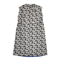 R&D.M.Co- JACQUARD DAISY NO SLEEVE DRESS ベルト付き ノースリーブドレス ジャガードデイジー  ワンピース ブラック ホワイト レディース オールドマンズテーラー【中古】5-0505S∞