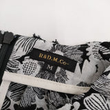 R&D.M.Co- JACQUARD DAISY NO SLEEVE DRESS ベルト付き ノースリーブドレス ジャガードデイジー  ワンピース ブラック ホワイト レディース オールドマンズテーラー【中古】5-0505S∞