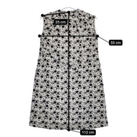 R&D.M.Co- JACQUARD DAISY NO SLEEVE DRESS ベルト付き ノースリーブドレス ジャガードデイジー  ワンピース ブラック ホワイト レディース オールドマンズテーラー【中古】5-0505S∞