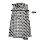 R&D.M.Co- JACQUARD DAISY NO SLEEVE DRESS ベルト付き ノースリーブドレス ジャガードデイジー  ワンピース ブラック ホワイト レディース オールドマンズテーラー【中古】5-0505S∞