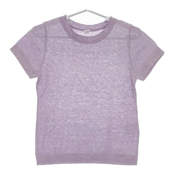 45R/45rpm ギマニットの45星Tシャツ 定価18700円 半袖 ニット ラベンダー レディース フォーティーファイブアールピーエム【中古】5-0507S∞