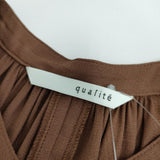 qualite ノースリーブ ギャザー ワンピース ブラウン レディース カリテ【中古】5-0507S∞