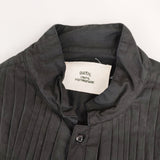 OUTIL タック シャツワンピース 長袖 フロントタック コットン サイズ0 ワンピース ブラック レディース ウティ【中古】4-1209M△